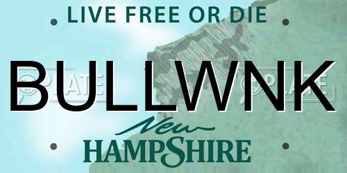 BULLWNK New Hampshire License Plate
