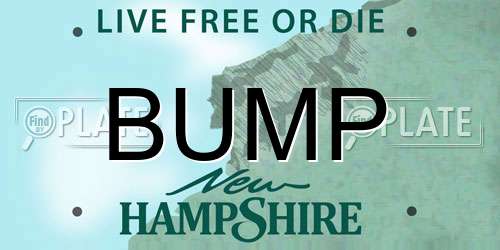 BUMP New Hampshire License Plate