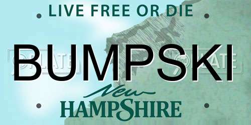 BUMPSKI New Hampshire License Plate