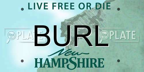 BURL New Hampshire License Plate