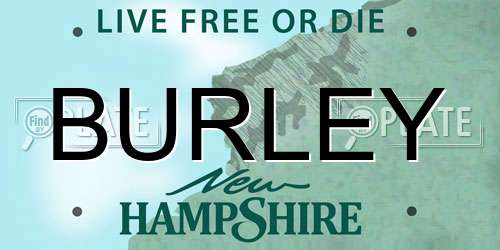 BURLEY New Hampshire License Plate