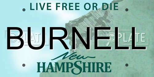 BURNELL New Hampshire License Plate