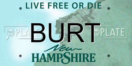 BURT New Hampshire License Plate