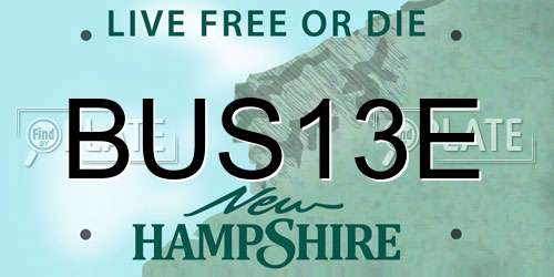 BUS13E New Hampshire License Plate