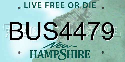 BUS4479 New Hampshire License Plate