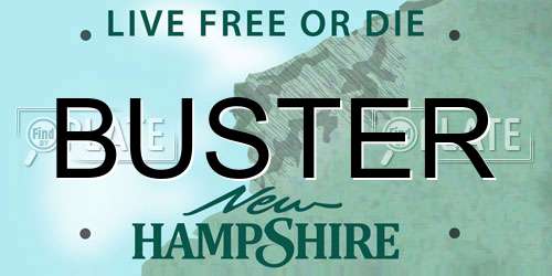 BUSTER New Hampshire License Plate