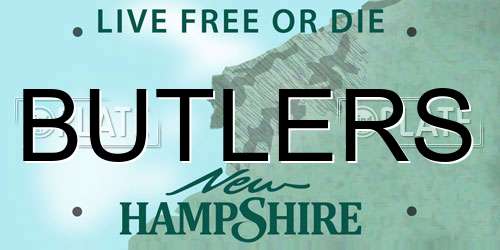 BUTLERS New Hampshire License Plate