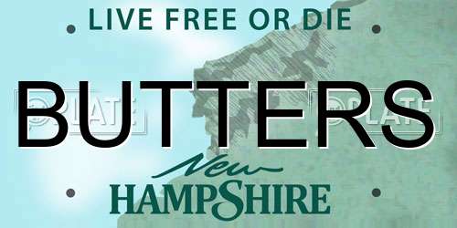 BUTTERS New Hampshire License Plate