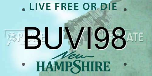 BUVI98 New Hampshire License Plate