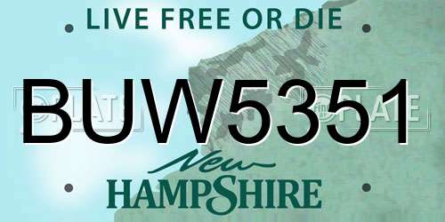 BUW5351 New Hampshire License Plate