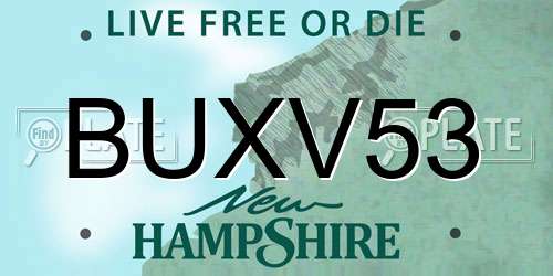 BUXV53 New Hampshire License Plate