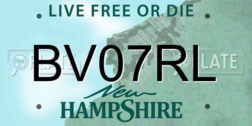 BV07RL New Hampshire License Plate