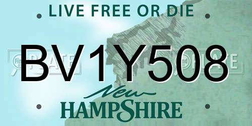 BV1Y508 New Hampshire License Plate