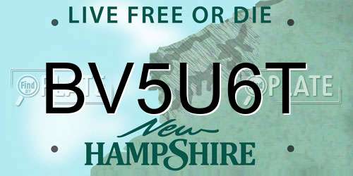 BV5U6T New Hampshire License Plate