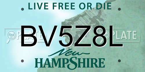 BV5Z8L New Hampshire License Plate