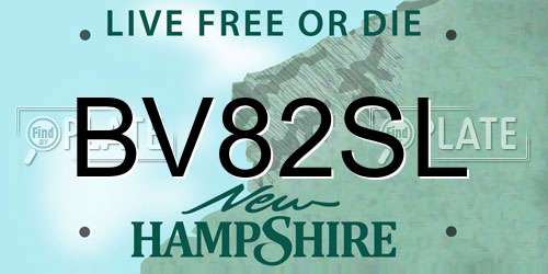 BV82SL New Hampshire License Plate
