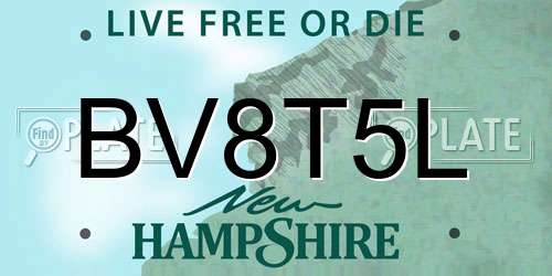 BV8T5L New Hampshire License Plate