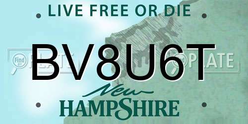 BV8U6T New Hampshire License Plate