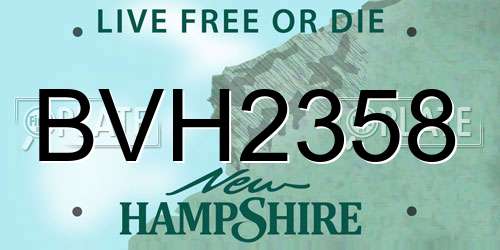 BVH2358 New Hampshire License Plate