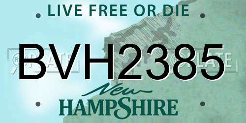 BVH2385 New Hampshire License Plate
