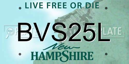BVS25L New Hampshire License Plate