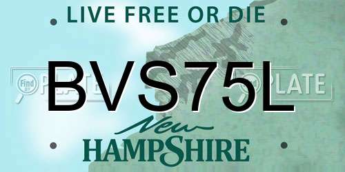 BVS75L New Hampshire License Plate