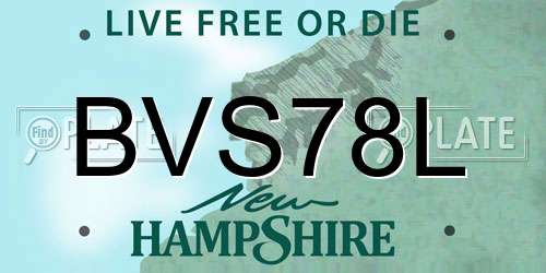 BVS78L New Hampshire License Plate