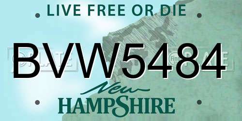 BVW5484 New Hampshire License Plate