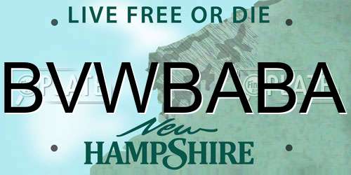 BVWBABA New Hampshire License Plate