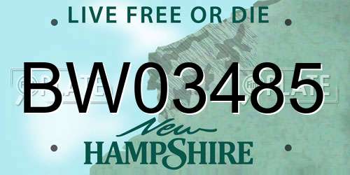 BW03485 New Hampshire License Plate