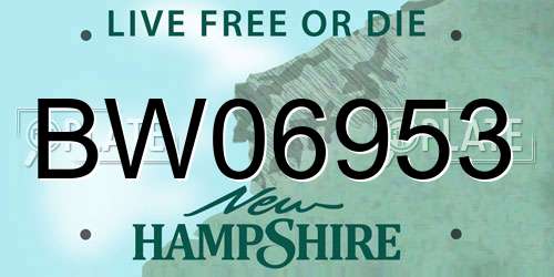 BW06953 New Hampshire License Plate