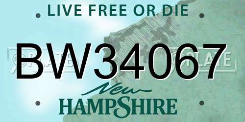 BW34067 New Hampshire License Plate