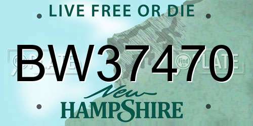 BW37470 New Hampshire License Plate