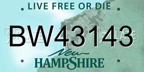 BW43143 New Hampshire License Plate