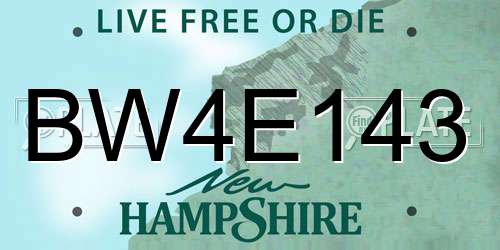 BW4E143 New Hampshire License Plate