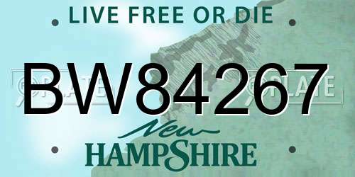 BW84267 New Hampshire License Plate