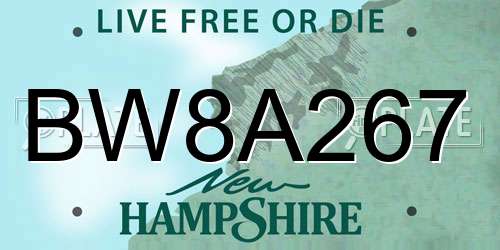 BW8A267 New Hampshire License Plate