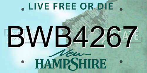 BWB4267 New Hampshire License Plate
