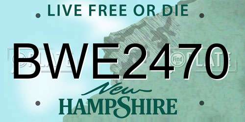 BWE2470 New Hampshire License Plate