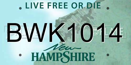 BWK1014 New Hampshire License Plate