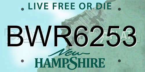 BWR6253 New Hampshire License Plate