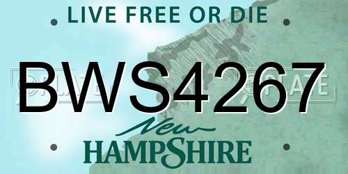 BWS4267 New Hampshire License Plate