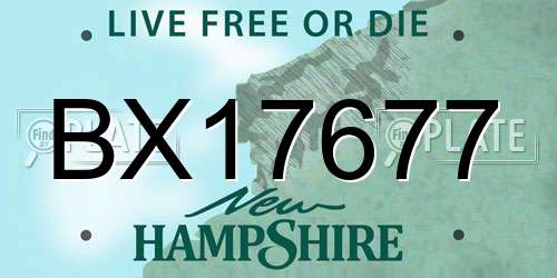 BX17677 New Hampshire License Plate