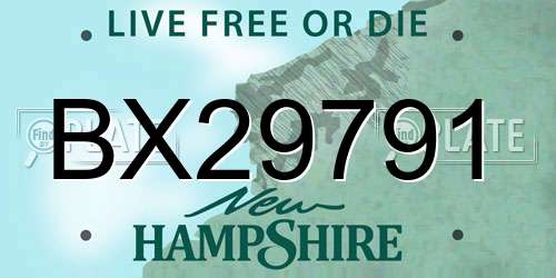 BX29791 New Hampshire License Plate