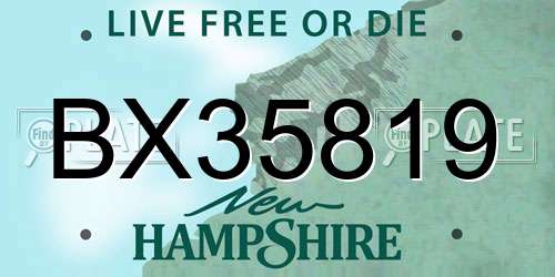 BX35819 New Hampshire License Plate
