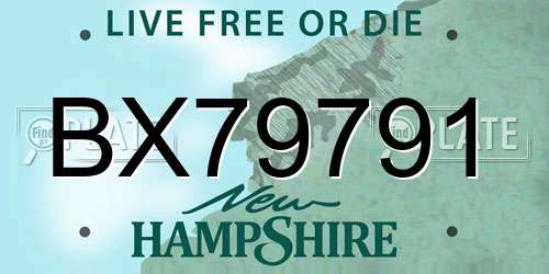 BX79791 New Hampshire License Plate