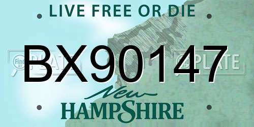 BX90147 New Hampshire License Plate