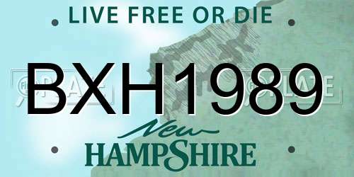 BXH1989 New Hampshire License Plate
