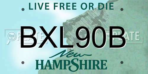 BXL90B New Hampshire License Plate