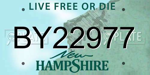 BY22977 New Hampshire License Plate